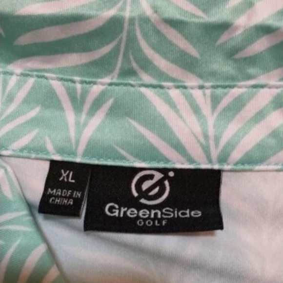 GreenSide Golf Polo Mint Green Sweet Vines Print Mens Polo Shirt  XL - Picture 6 of 8